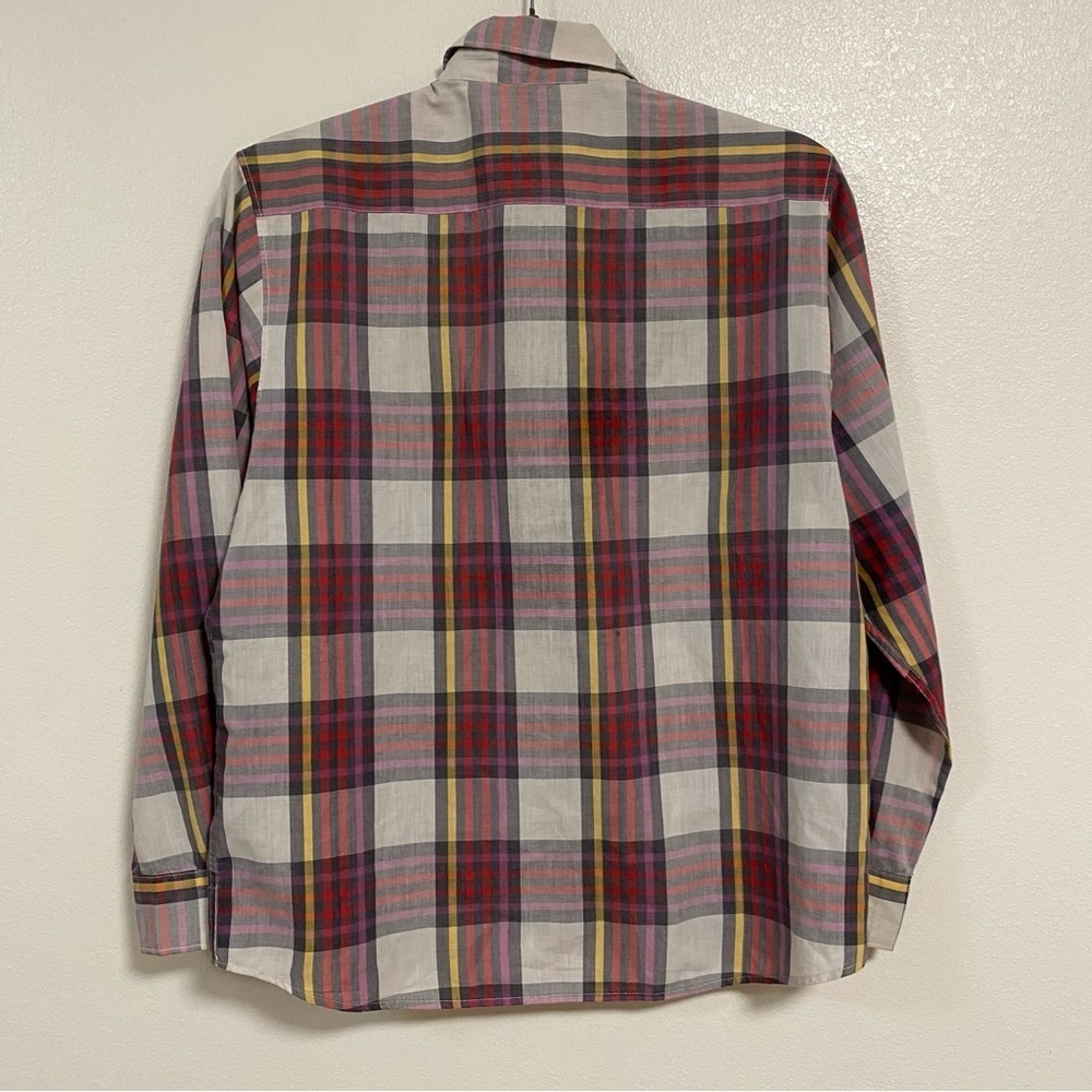 Diane Von Furstenberg Button up Shirt Womens Size 10 Plaid Long sleeve - Picture 6 of 14